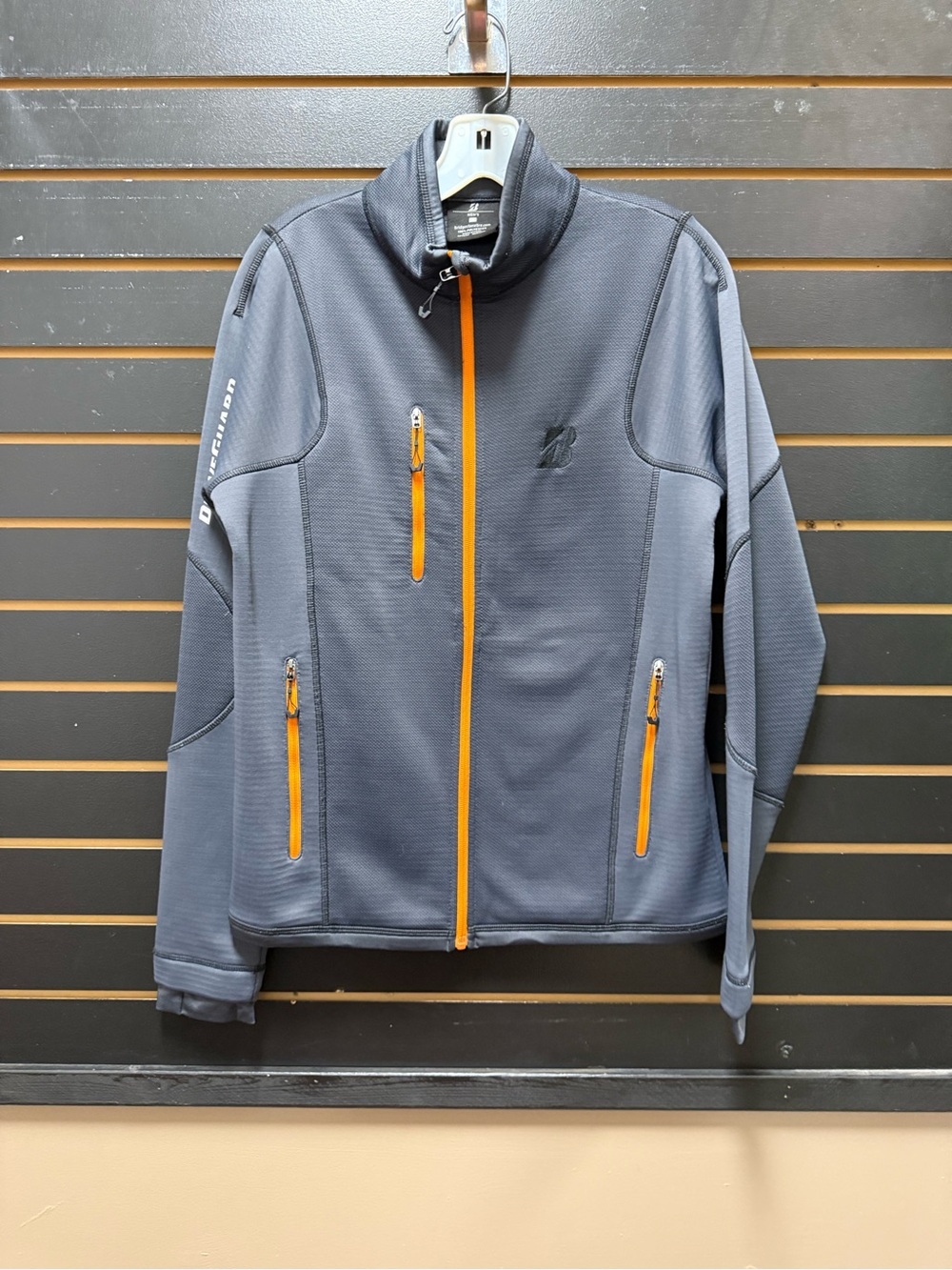Bridgestone Golf Men’s Full Zip Performance Jacket Gray Orange Size M